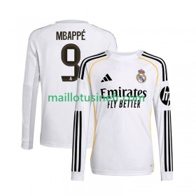 Maillot de Foot Real Madrid Kylian Mbappé 9 Domicile 2025-26 Manches Longues